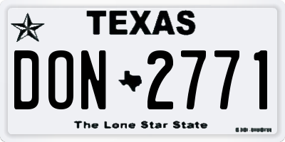 TX license plate DON2771