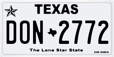 TX license plate DON2772