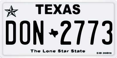 TX license plate DON2773