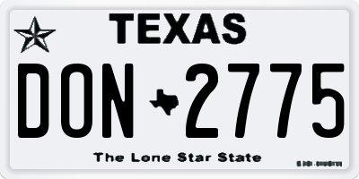 TX license plate DON2775