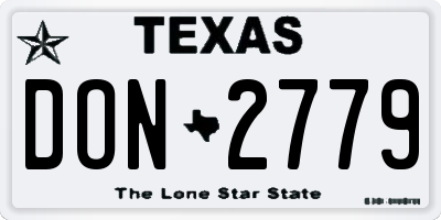 TX license plate DON2779