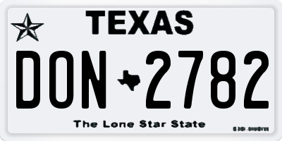 TX license plate DON2782