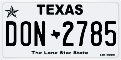 TX license plate DON2785