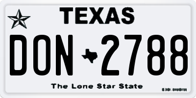 TX license plate DON2788