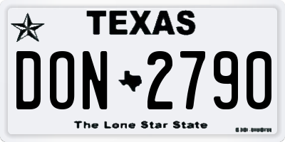 TX license plate DON2790