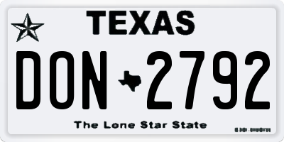 TX license plate DON2792