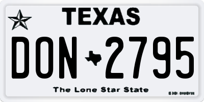 TX license plate DON2795