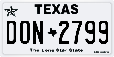 TX license plate DON2799