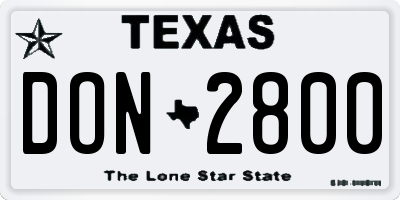 TX license plate DON2800