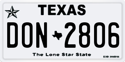 TX license plate DON2806