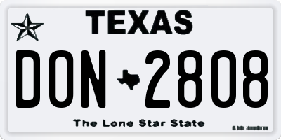 TX license plate DON2808