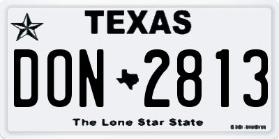 TX license plate DON2813