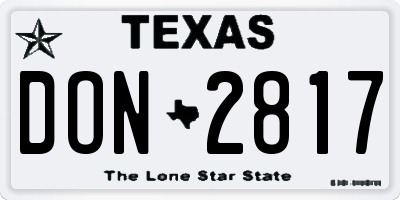 TX license plate DON2817