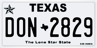 TX license plate DON2829