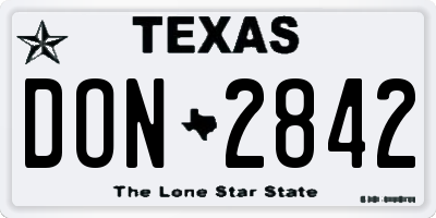 TX license plate DON2842