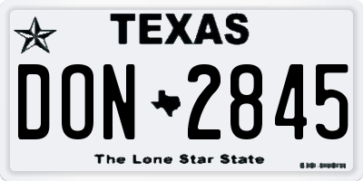 TX license plate DON2845