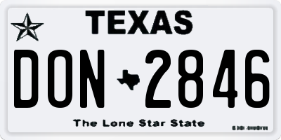 TX license plate DON2846