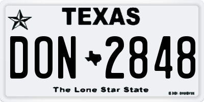 TX license plate DON2848