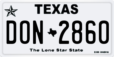 TX license plate DON2860