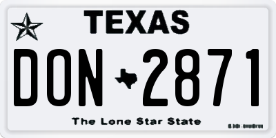 TX license plate DON2871