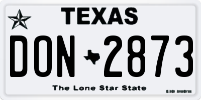 TX license plate DON2873