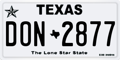 TX license plate DON2877