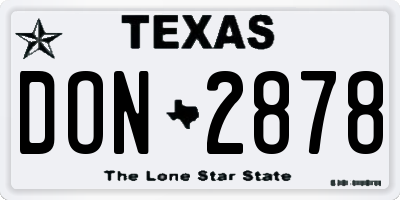 TX license plate DON2878