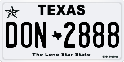 TX license plate DON2888