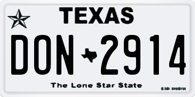 TX license plate DON2914