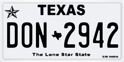 TX license plate DON2942