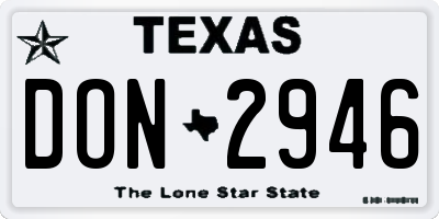TX license plate DON2946