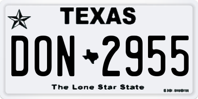 TX license plate DON2955