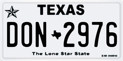 TX license plate DON2976