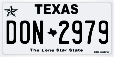 TX license plate DON2979