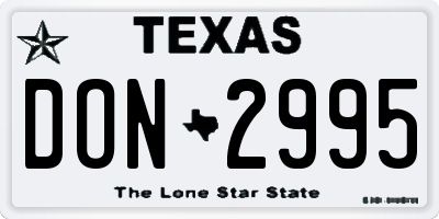 TX license plate DON2995