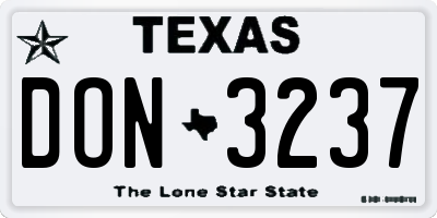 TX license plate DON3237