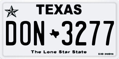 TX license plate DON3277