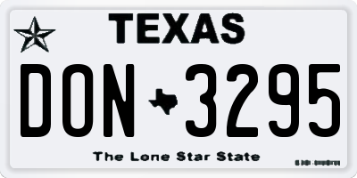 TX license plate DON3295