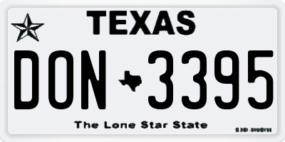 TX license plate DON3395