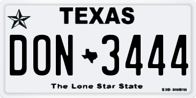 TX license plate DON3444