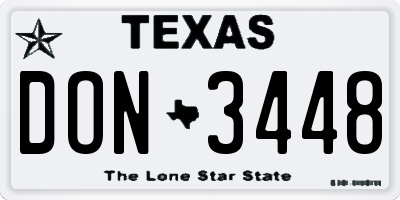 TX license plate DON3448