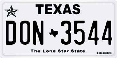 TX license plate DON3544