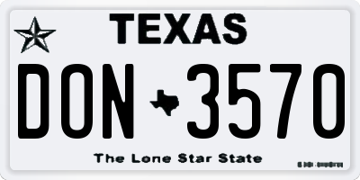 TX license plate DON3570