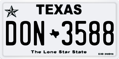 TX license plate DON3588