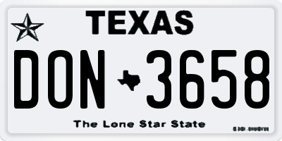 TX license plate DON3658