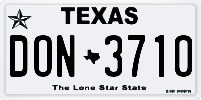 TX license plate DON3710