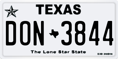 TX license plate DON3844