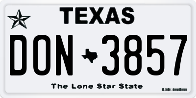 TX license plate DON3857