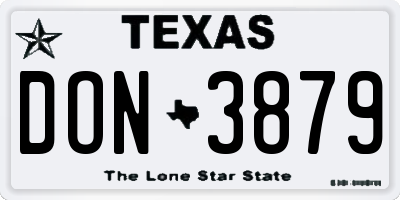 TX license plate DON3879
