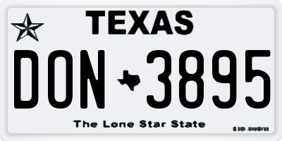 TX license plate DON3895